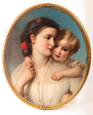 Lot 1151 - Circle of Charles Baxter/Mother and Child/oil...