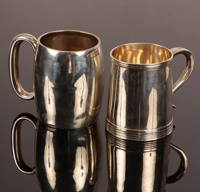 Lot 6 - An Edwardian shaped silver Christening mug,...