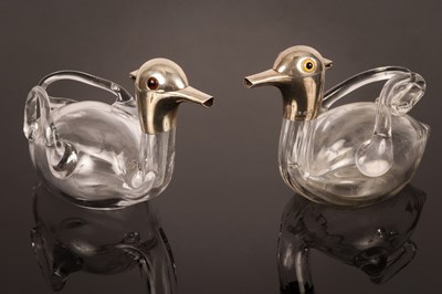 Lot 18 - A pair of Victorian silver mounted spirit...