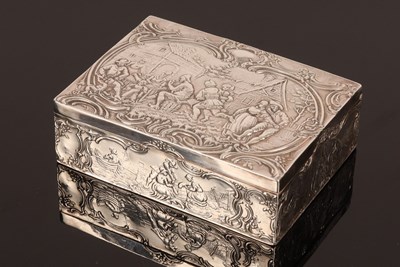 Lot 28 - A rectangular Continental silver box, probably...