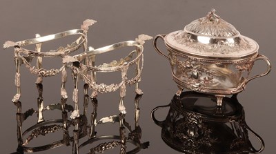 Lot 36 - A pair of Edwardian silver stands, CS Harris &...