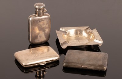 Lot 51 - A small Edwardian silver hip flask, London...