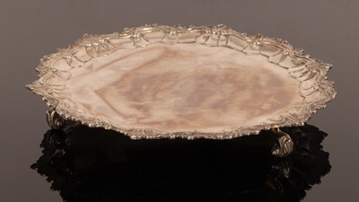 Lot 74 - A George II silver salver, W K, London 1744,...