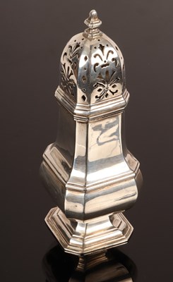 Lot 104 - A silver sugar caster, Adie Bros., Birmingham...