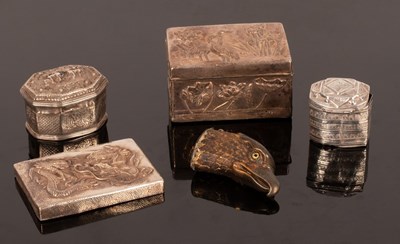 Lot 152 - A brass novelty snuff box in the form of an...