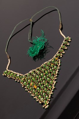 Lot 248 - An Indian pearl and enamel fringe necklace,...