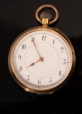 Lot 269 - An 18k gold cased open faced pocket watch, the...