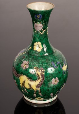 Lot 293 - A Kangxi style famille verte vase, decorated...