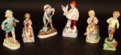 Lot 321 - Six Royal Worcester figures, Thursday's child...