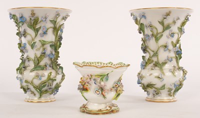 Lot 336 - A pair of late 19th Century Meissen porcelain...