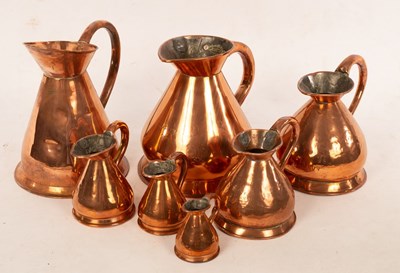 Lot 402 - A Victorian copper gallon measure, by WH Heath...