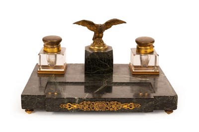 Lot 414 - An Empire style inkstand with eagle surmount,...