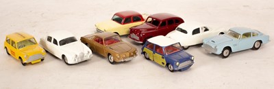 Lot 455 - A Dinky Vanguard and seven Corgi cars,...