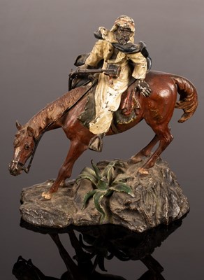 Lot 484 - An Austrian cold painted bronze figure of an...