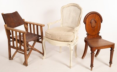 Lot 517 - A Victorian mahogany hall chair with oval...