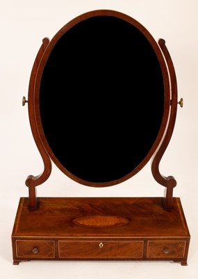 Lot 534 - A late 19th Century oval swing frame mirror...