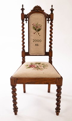 Lot 543 - A child's Victorian rosewood chair with spiral...