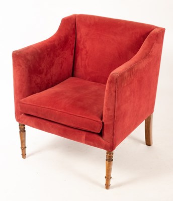 Lot 549 - A George IV style square framed armchair on...