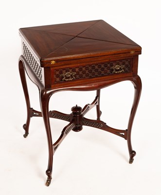 Lot 557 - An Edwardian envelope card table on cabriole...