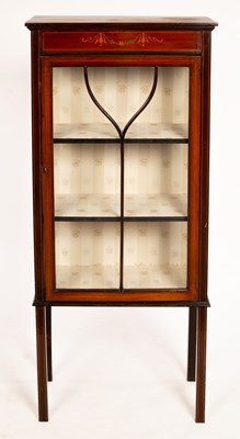 Lot 573 - An Edwardian mahogany inlaid display cabinet...