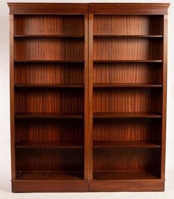 Lot 598 - A modern veneered open bookcase, fitted...