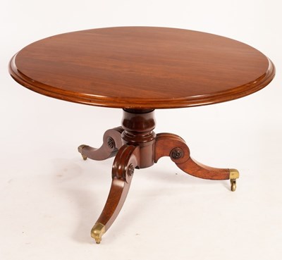 Lot 602 - A Victorian mahogany circular dining table on...