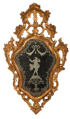 Lot 611 - A late 18th Century Venetian giltwood mirror...