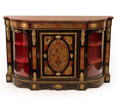 Lot 617 - A 19th Century Boulle credenza with a marble...