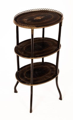 Lot 624 - A three-tier étagère, 41cm wide