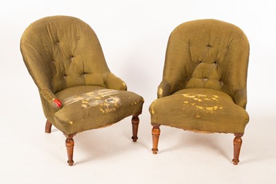 Lot 644 - A pair of beech framed nursing chairs