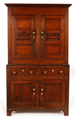 Lot 652 - A 19th Century Welsh oak food cupboard, 106cm...