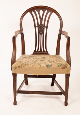 Lot 655 - A late 18th Century mahogany armchair, the...