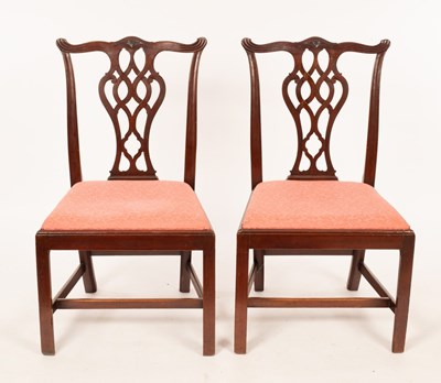 Lot 657 - A pair of 18th Century mahogany single chairs...