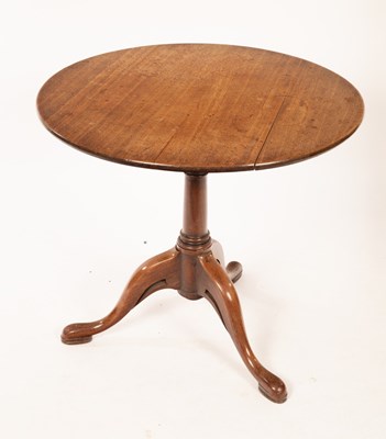 Lot 659 - An 18th Century mahogany tripod table, raised...