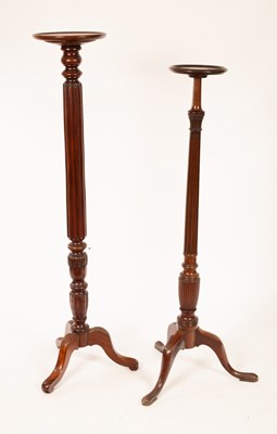 Lot 662 - A George III mahogany bedpost, carved and...