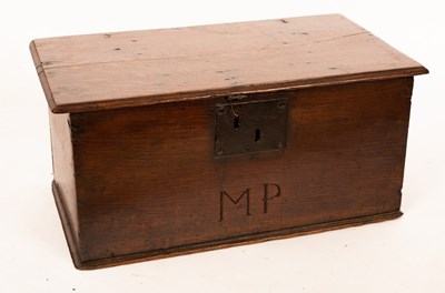 Lot 675 - An 18th Century rectangular oak box/coffer...