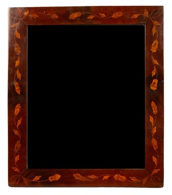 Lot 678 - A Dutch marquetry inlaid rectangular mirror of...