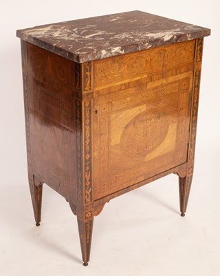 Lot 682 - A 19th Century Continental walnut side cabinet,...