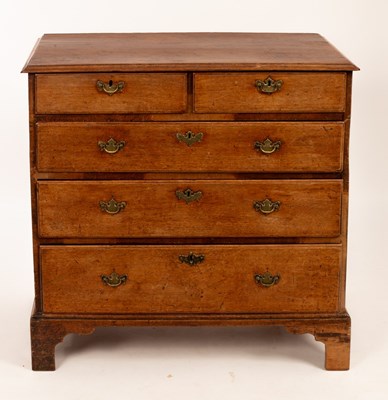 Lot 695 - A George III mahogany chest of two short over...