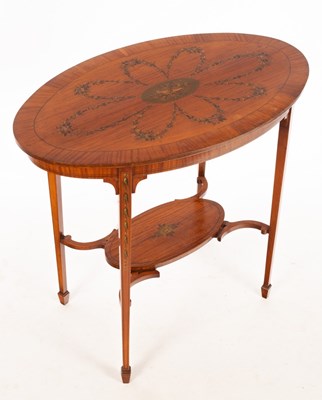 Lot 704 - An Edwardian Sheraton Revival satinwood table,...