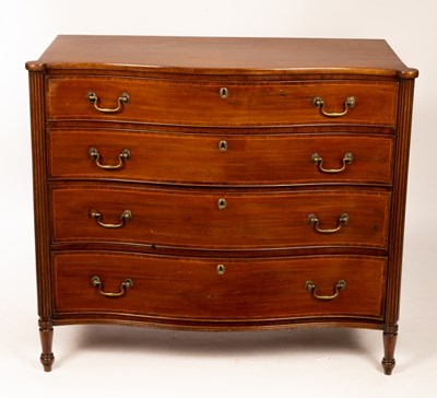 Lot 707 - A George III mahogany chest of drawers, the...