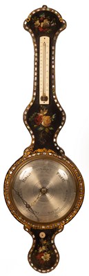 Lot 745 - A 19th Century wheel barometer, the painted...