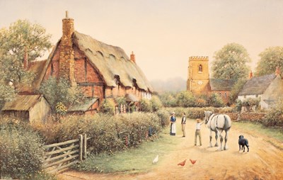 Lot 812 - Richard Simm (born 1926)/Village Scene/signed...