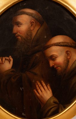 Lot 833 - Italian School, 19th Century/Monks Praying/oil...