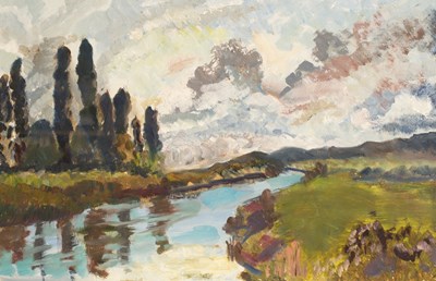 Lot 850 - 20th Century School/River Landscape/oil on...