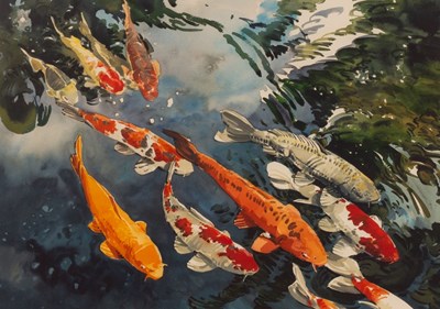 Lot 904 - 20th Century School/Koi Carp in a...