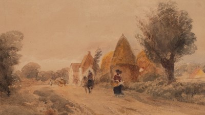 Lot 907 - Peter De Wint (1784-1849)/Figures on a Lane,...