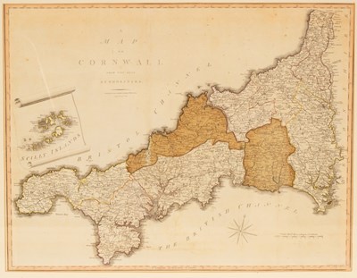 Lot 954 - A map of Cornwall from the Best Authorities,...