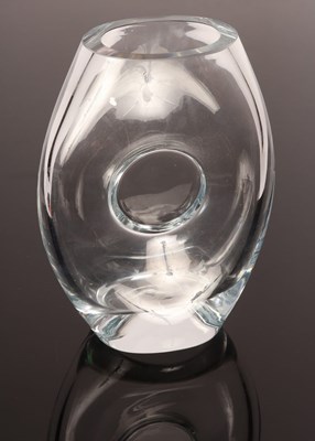Lot 3 - Daum, a clear glass vase of oval form with...