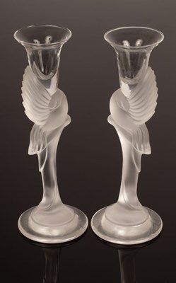 Lot 19 - Igor Carl Faberge, a pair of Snow Dove glass...